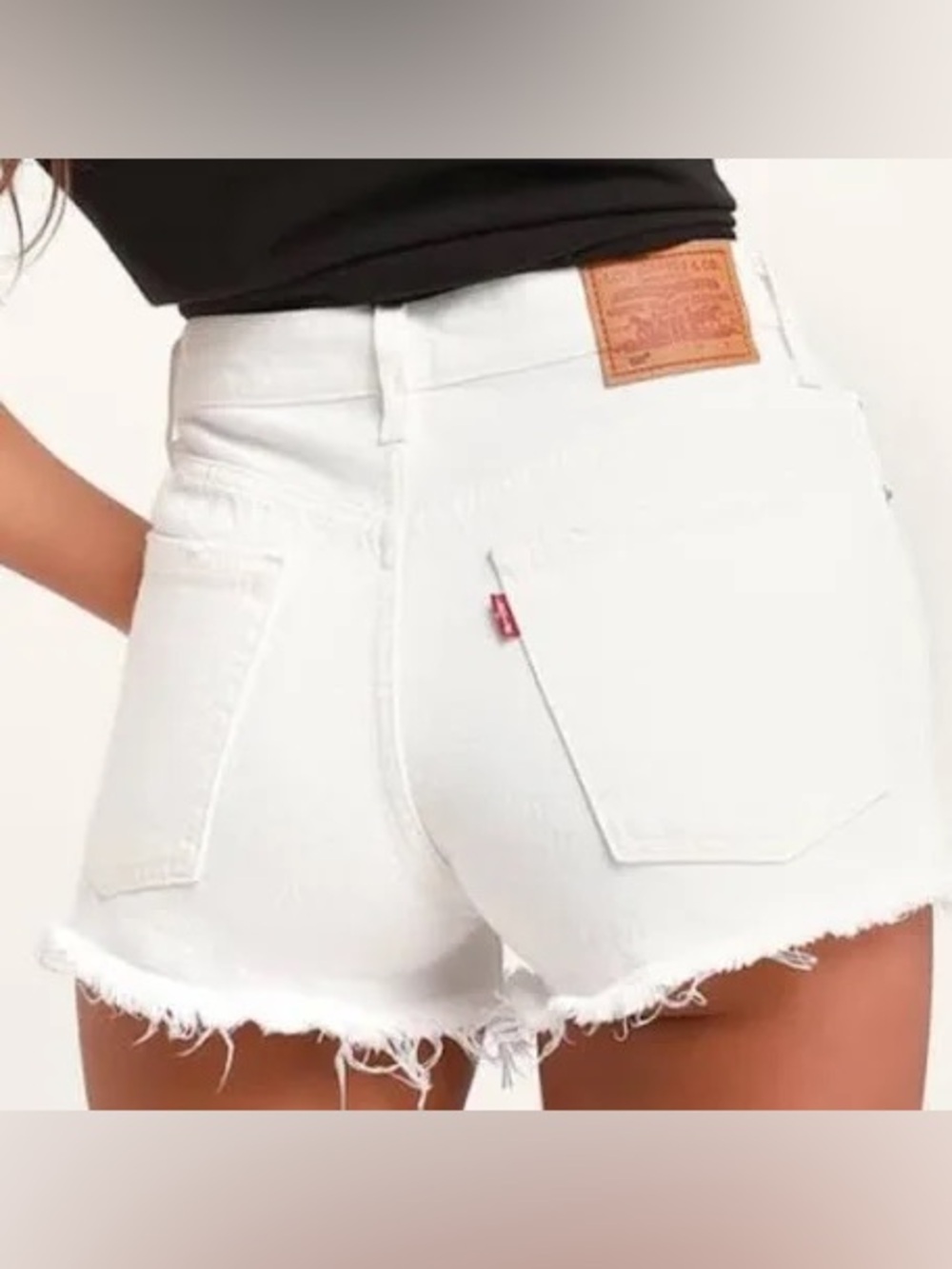Levi's 501s Cloudy 🌥️ White High-Rise Denim Cutoff Shorts | 24w